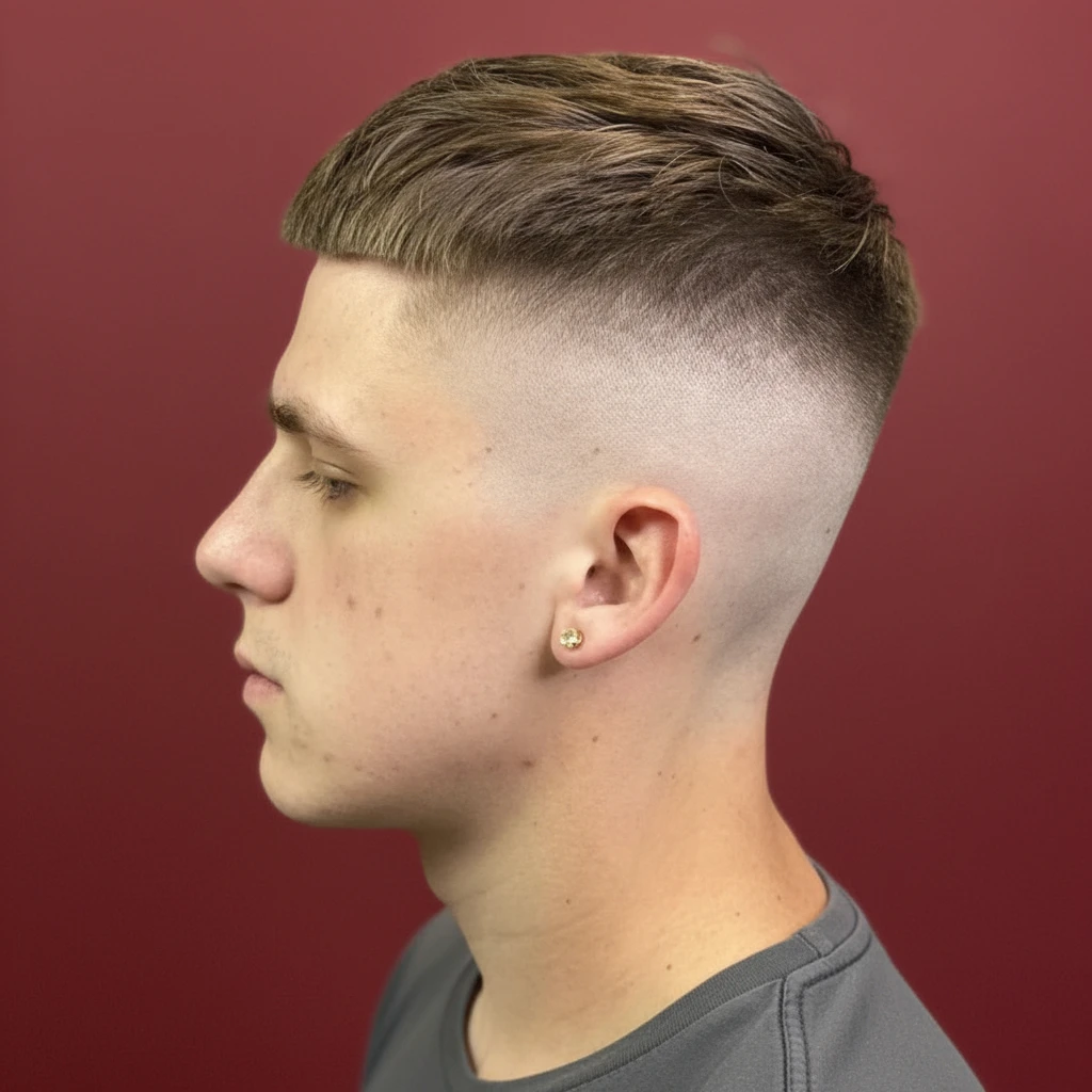 Corte High Fade em Cabelo Liso com Degradê Limpo