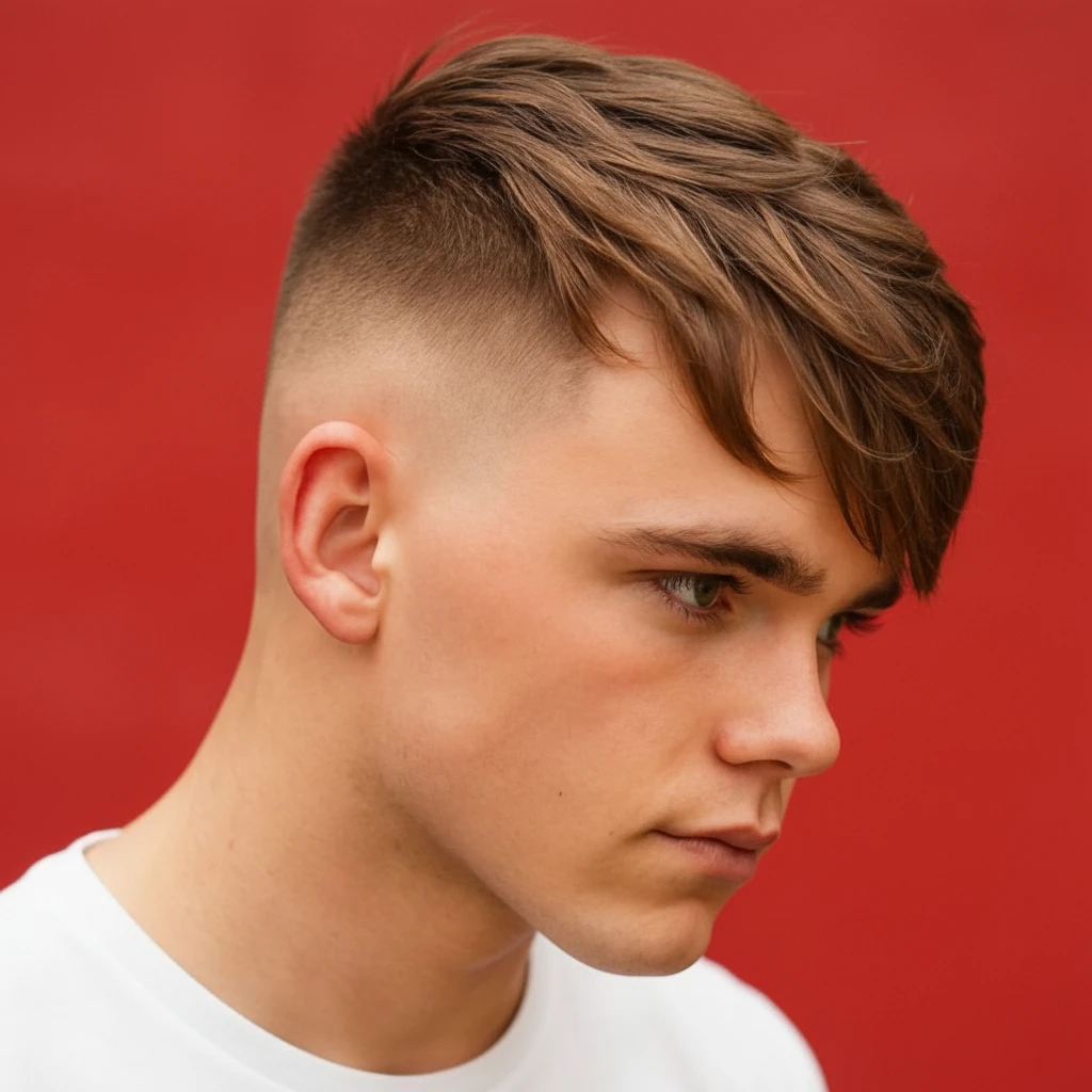 Corte High Fade em Cabelo Liso com Estilo Moderno