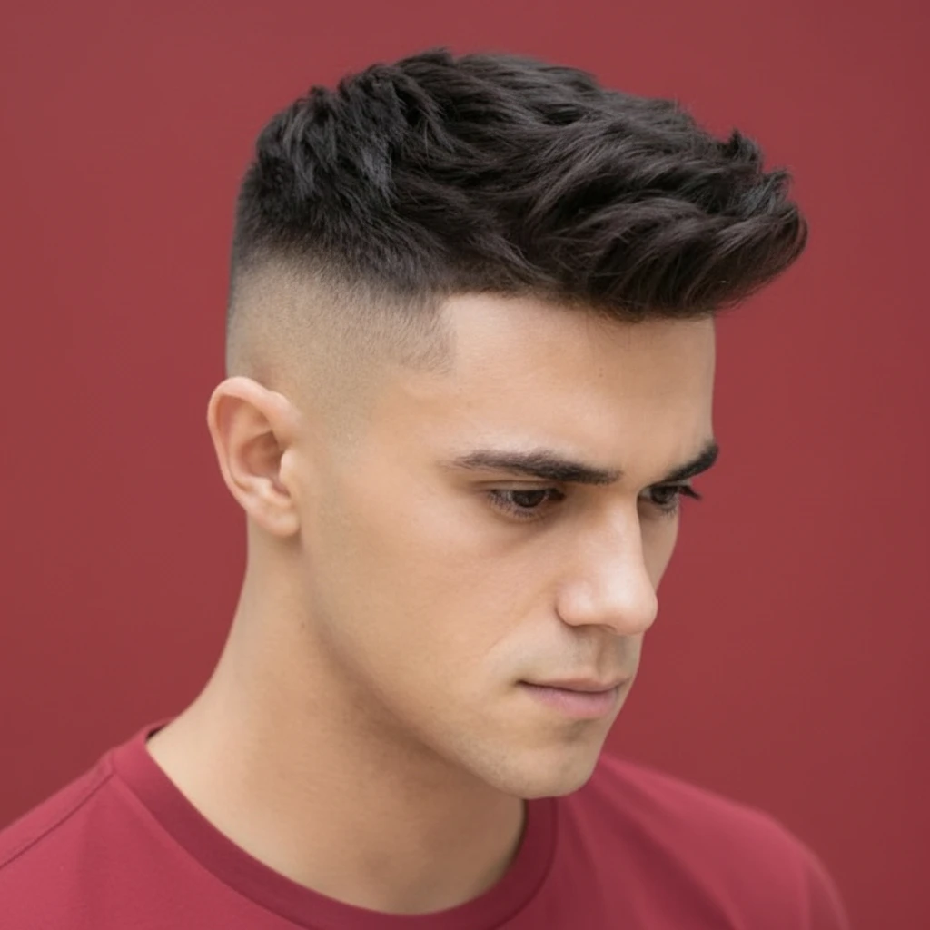 Corte High Fade em Cabelo Liso com Textura