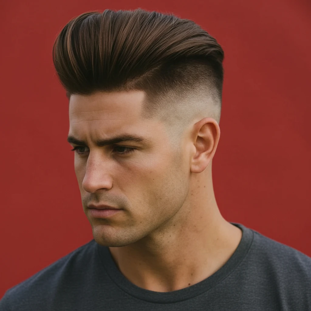 Corte High Fade em Cabelo Liso com Volume