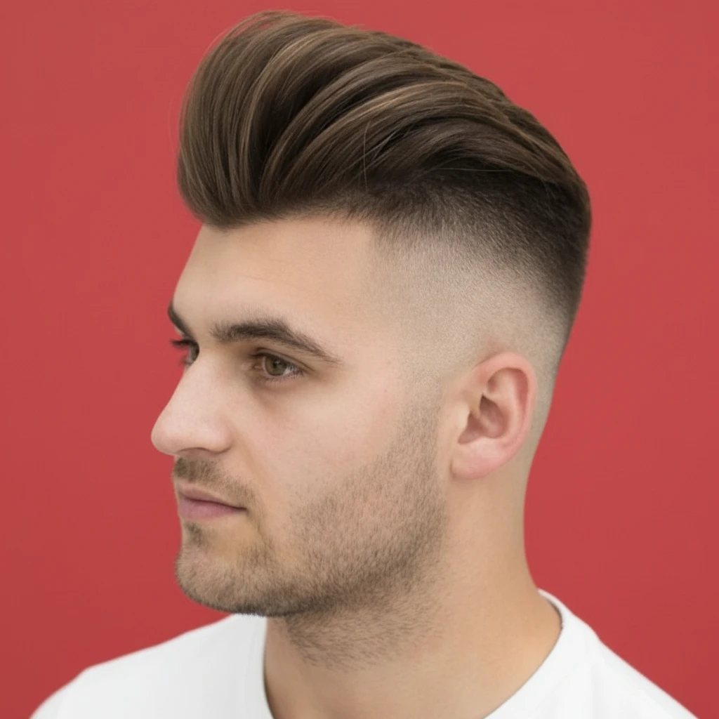 Corte High Fade em Cabelo Liso com Volume