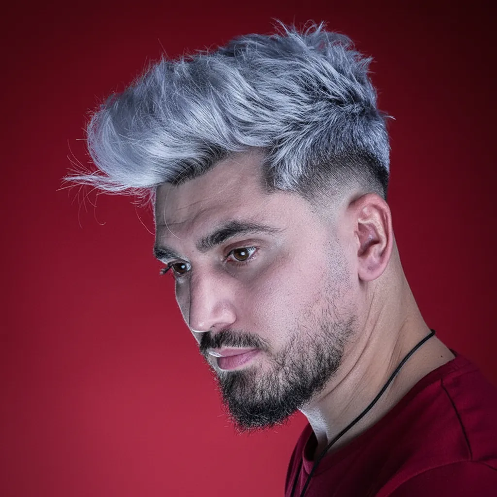 Men's Low Fade Haircut with Straight Hair and Modern Fade