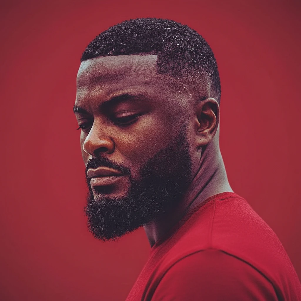 Corte de desvanecimiento bajo con degradado en cabello rizado