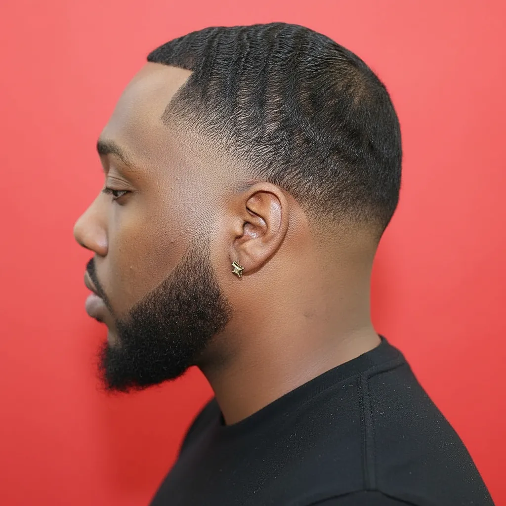 Men's Low Fade Haircut with Straight Hair