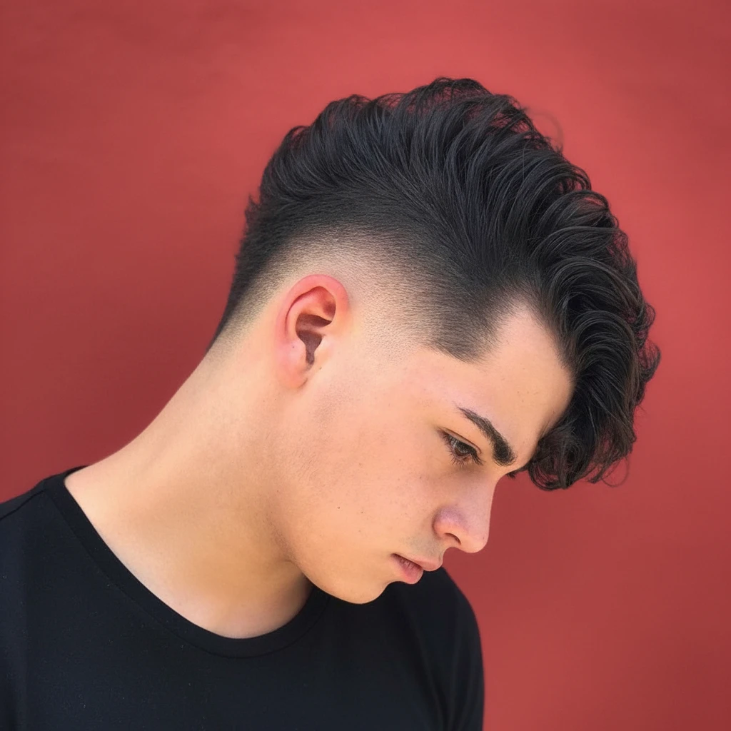 Corte Low Fade com Degradê em Cabelo Liso