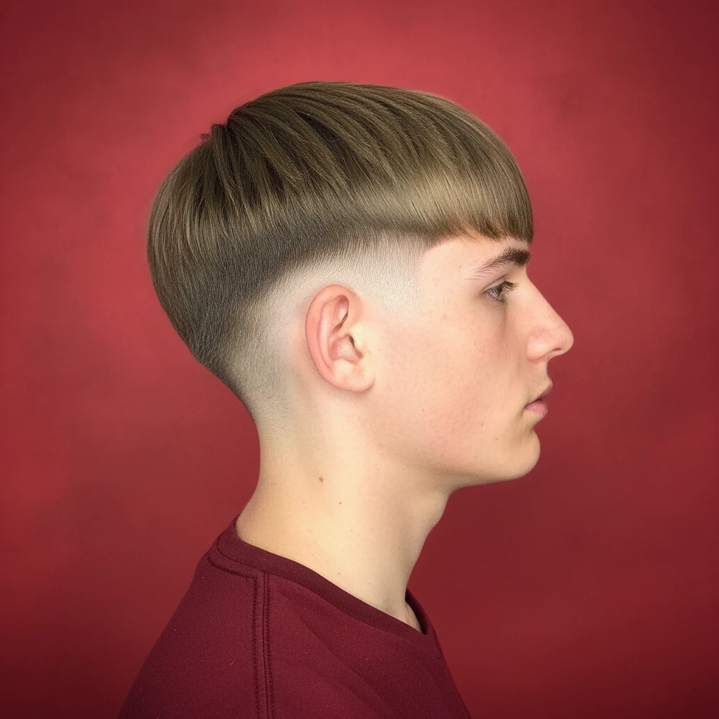 Corte Low Fade com Topo Texturizado em Cabelo Liso