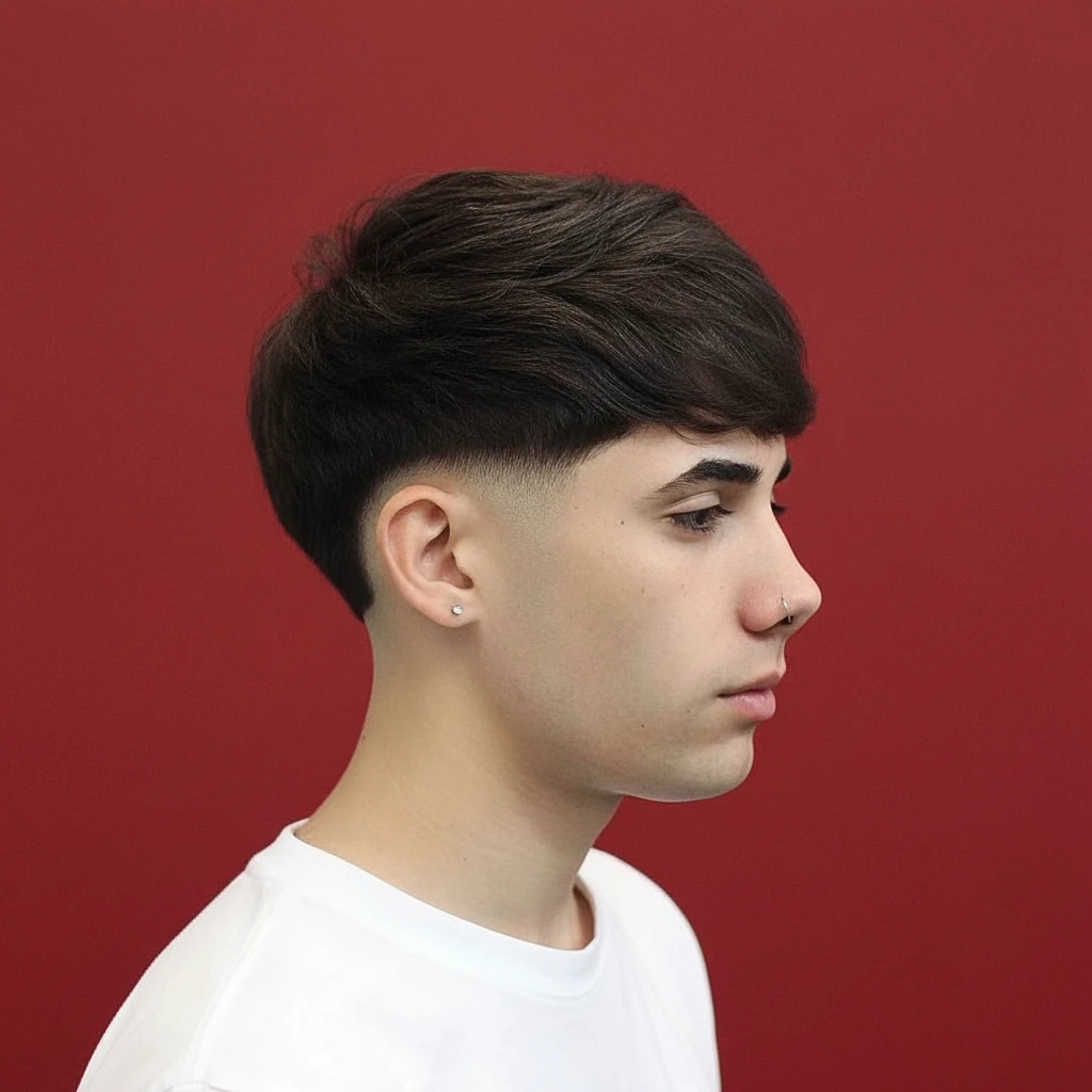 Corte Low Fade em Cabelo Liso com Acabamento Moderno