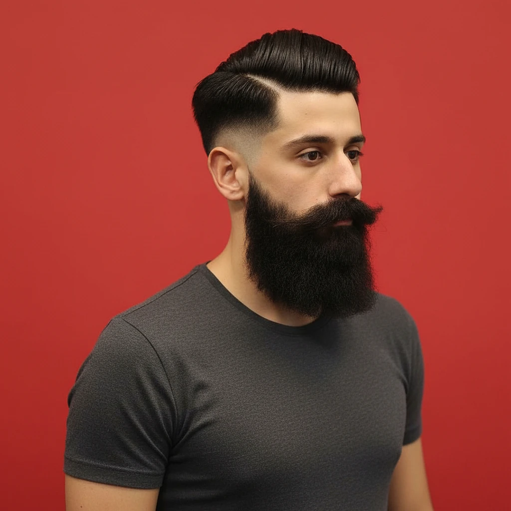 Men's Low Fade Haircut with Clean Straight Hair