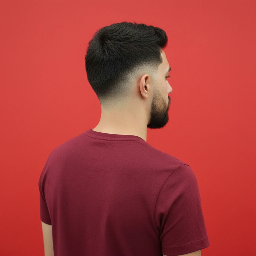 Men's Low Fade Haircut with Clean Straight Hair