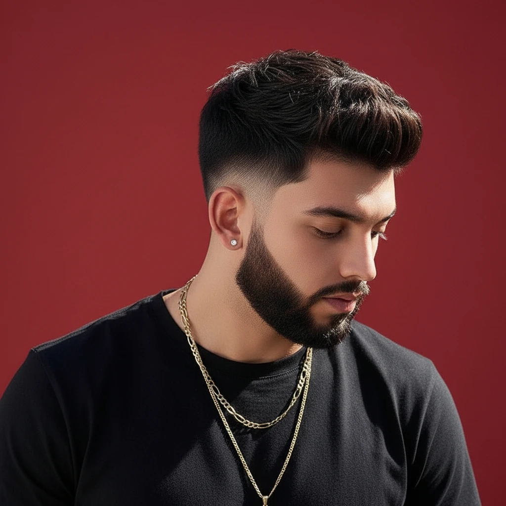 Men's Modern Low Fade Haircut with Straight Hair