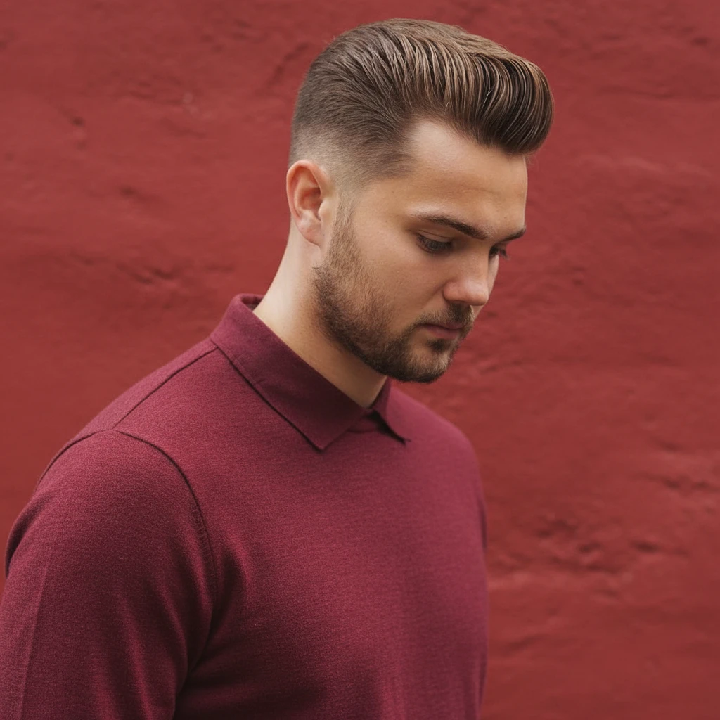 Men's Modern Low Fade Haircut with Straight Hair
