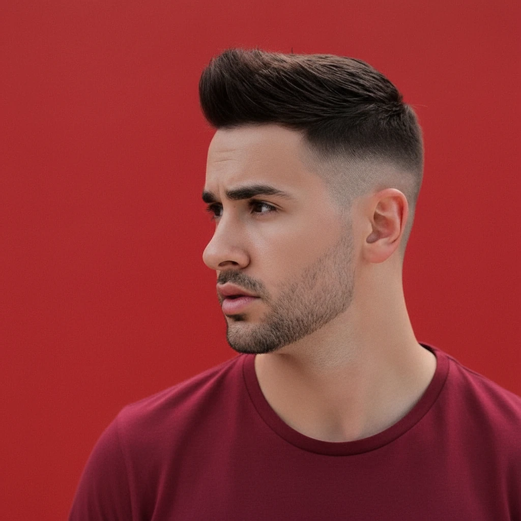 Men's Modern Low Fade Haircut with Straight Hair