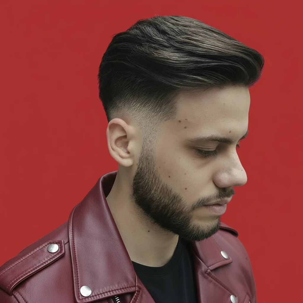 Low Fade Cut on Straight Hair with Modern Style