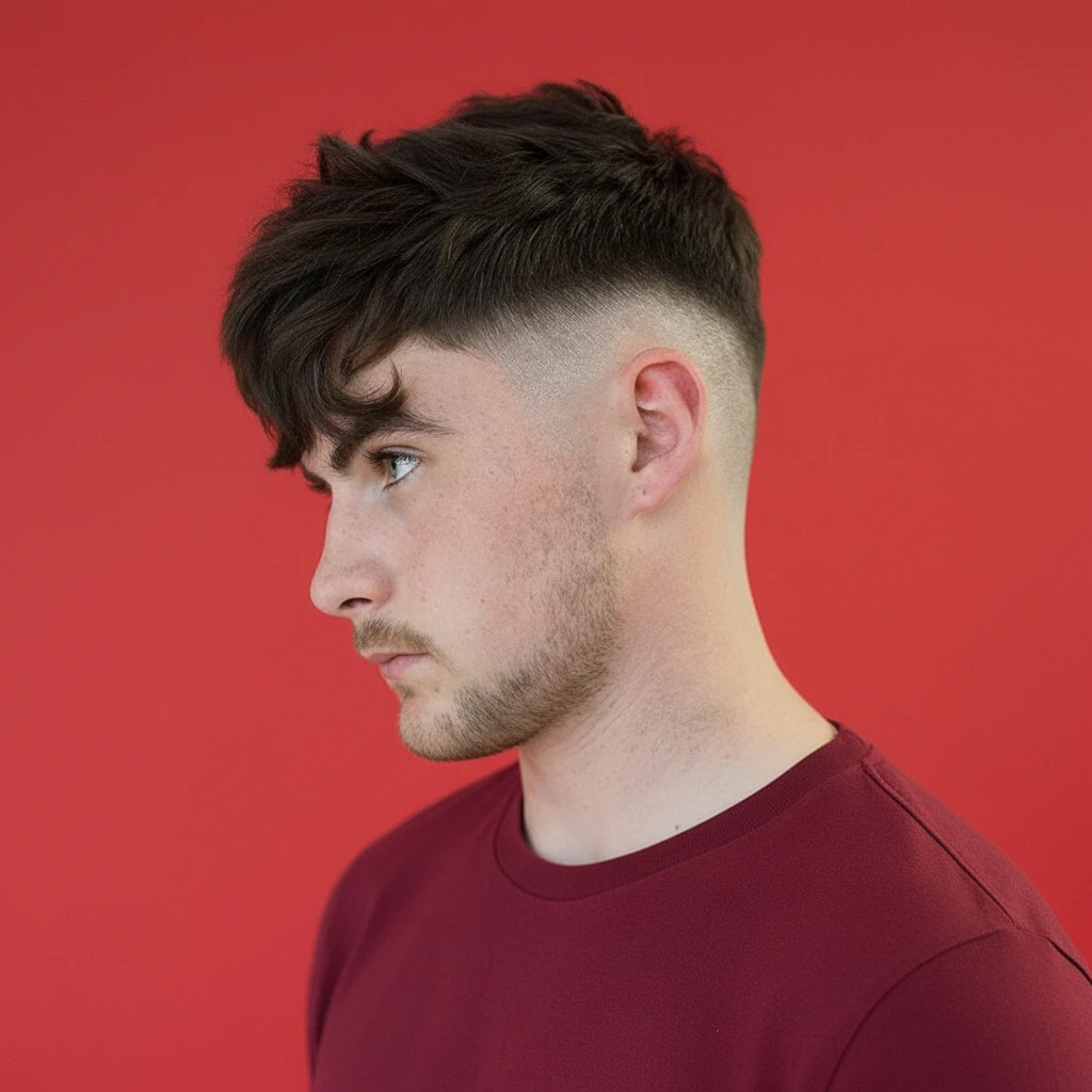 Corte Low Fade em Cabelo Liso com Topo Texturizado
