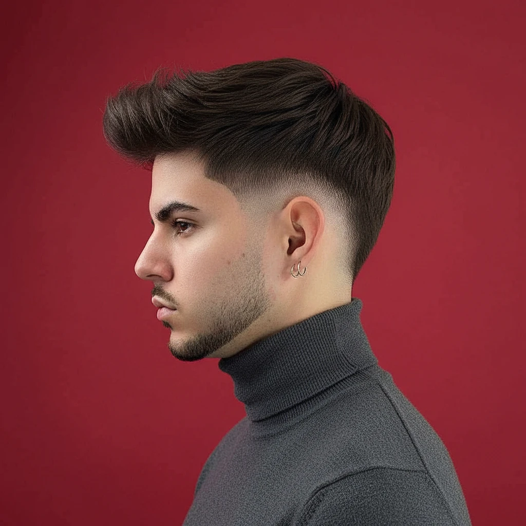 Corte Low Fade em Cabelo Liso com Topo Texturizado