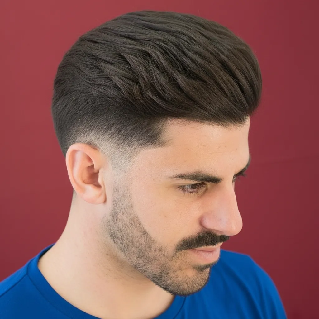 Men's Low Fade Haircut with Volume on Top