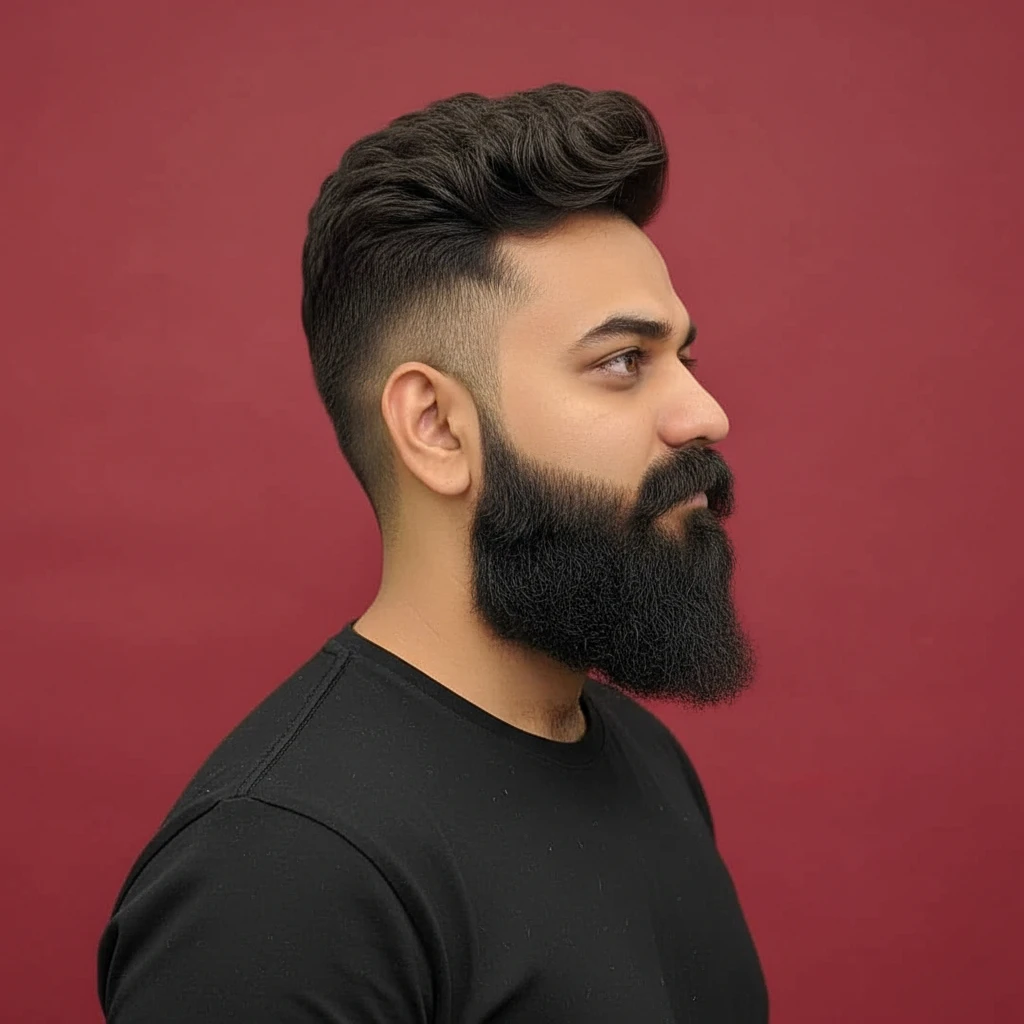 Corte Low Fade em Cabelo Liso com Volume no Topo