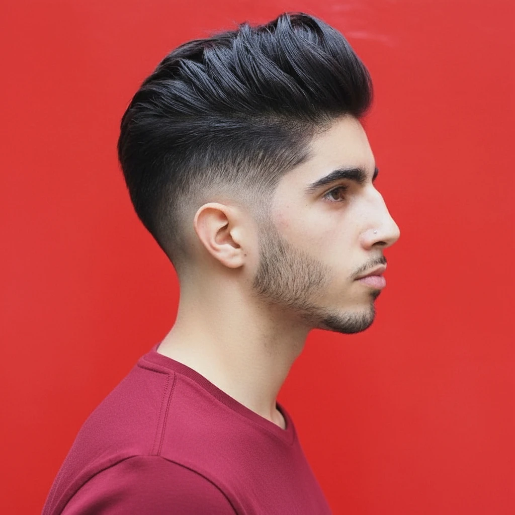 Men's Low Fade Haircut with Volume on Top