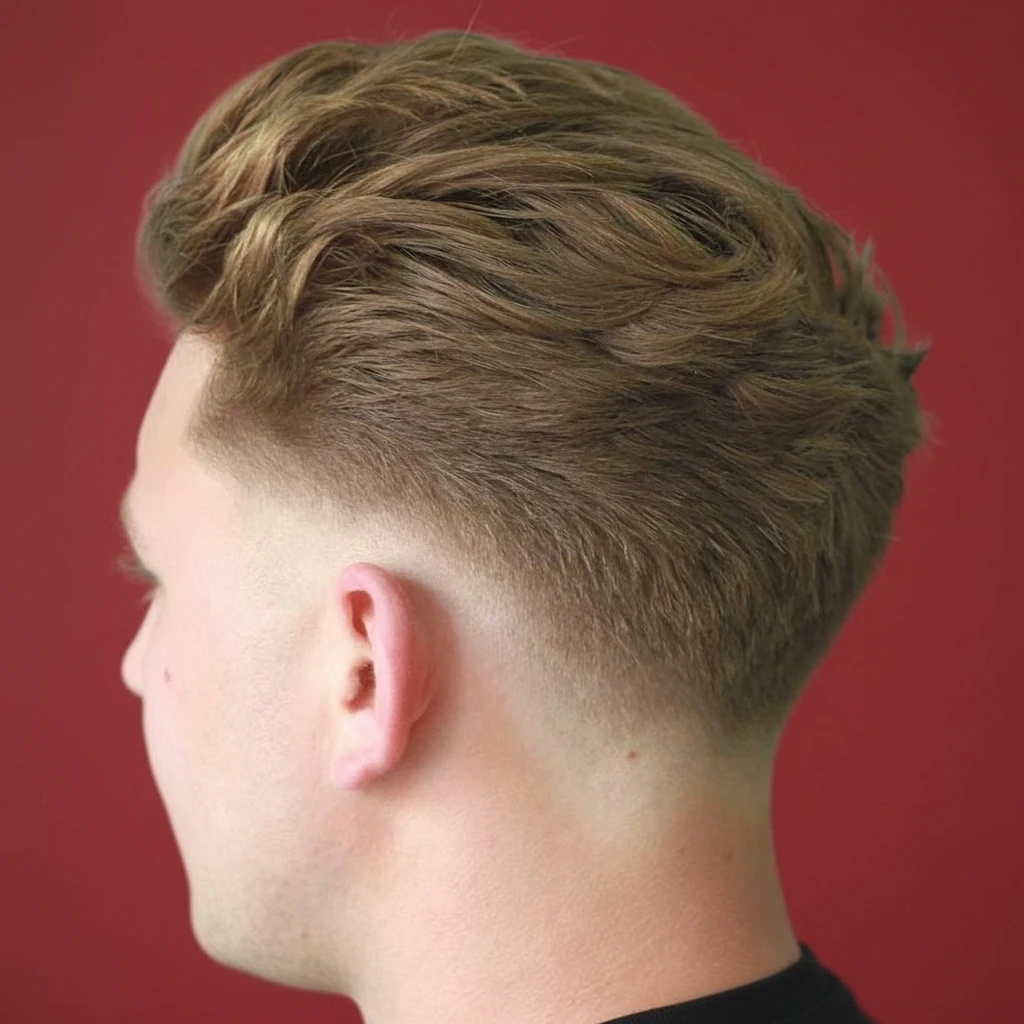 Men's Low Fade Haircut with Volume on Top