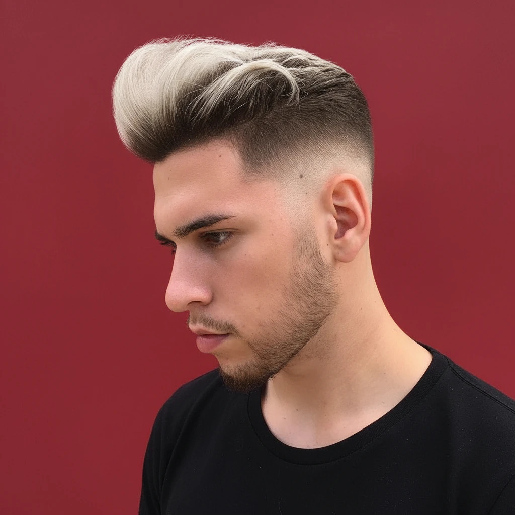 Men's Low Fade Haircut with Volume on Top