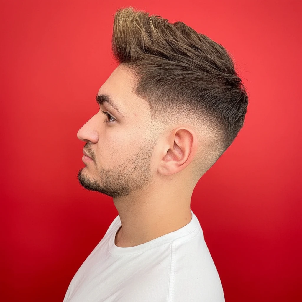Men's Low Fade Haircut with Volume on Top
