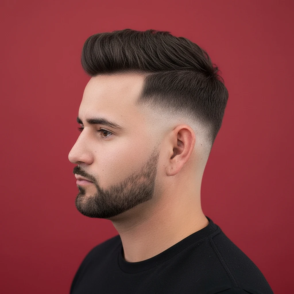 Men's Low Fade Haircut with Volume on Top