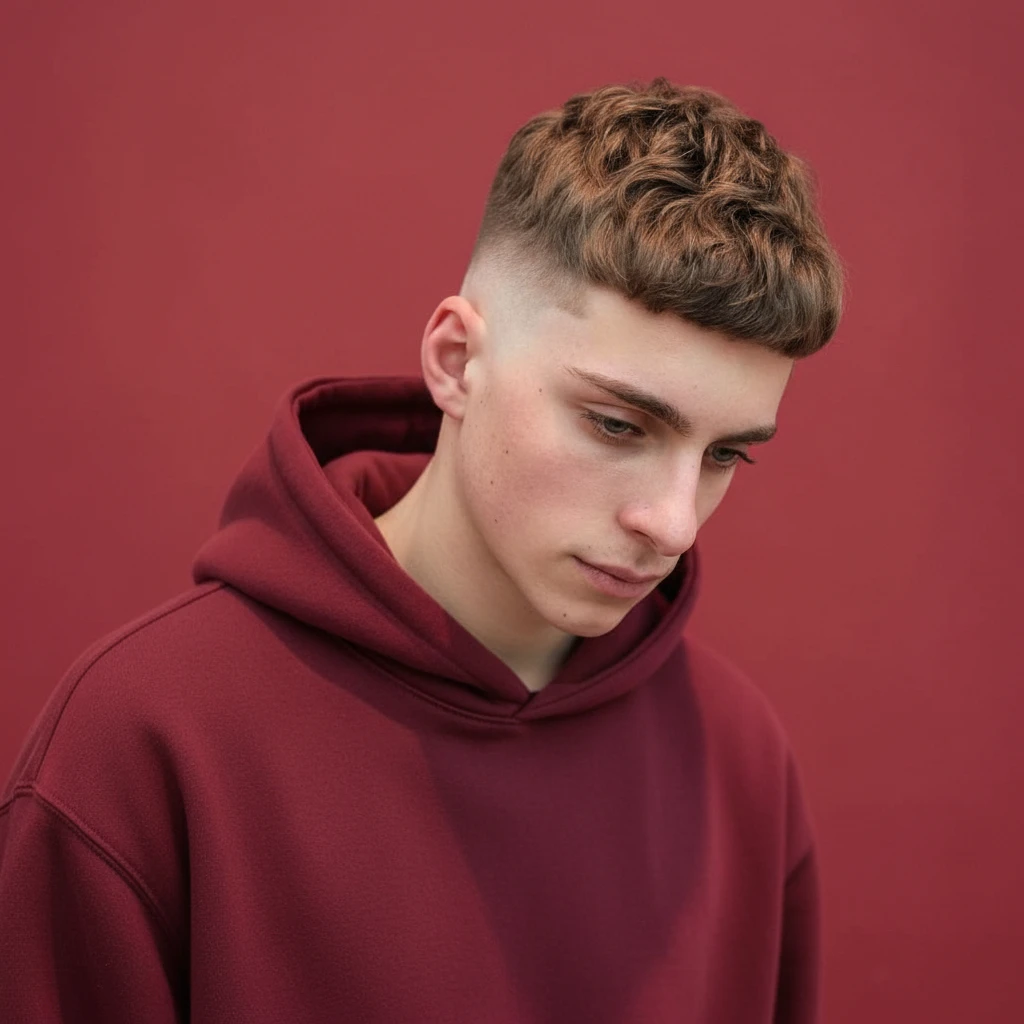 Short Men's Cut with Gradient and Texture