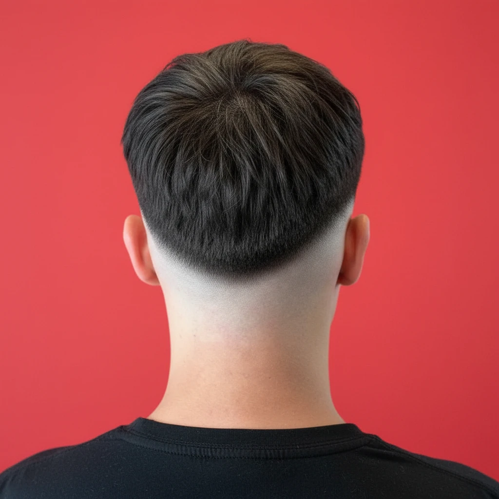 Corte Mid Fade com Degradê em Cabelo Liso