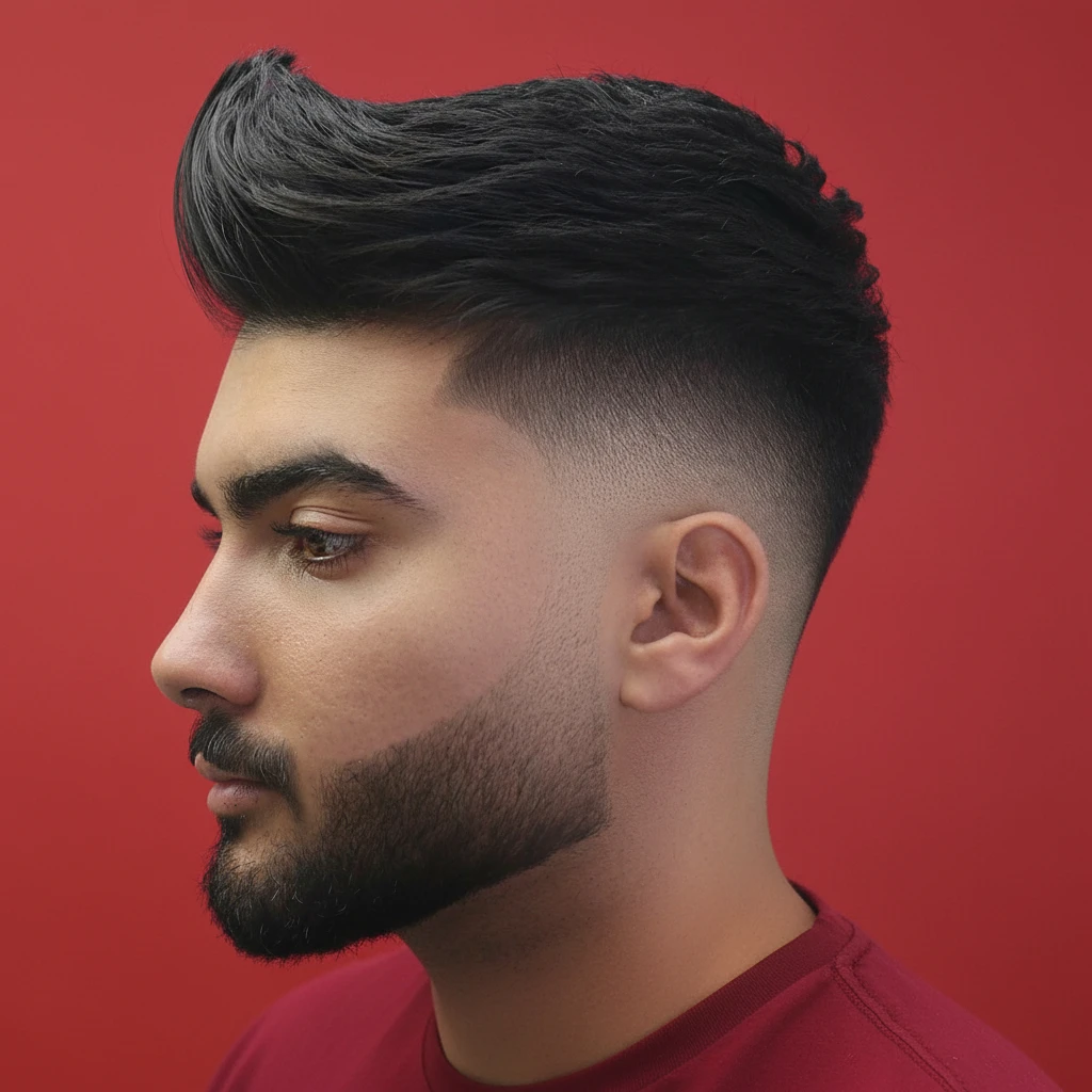 Corte Mid Fade com Volume no Topo