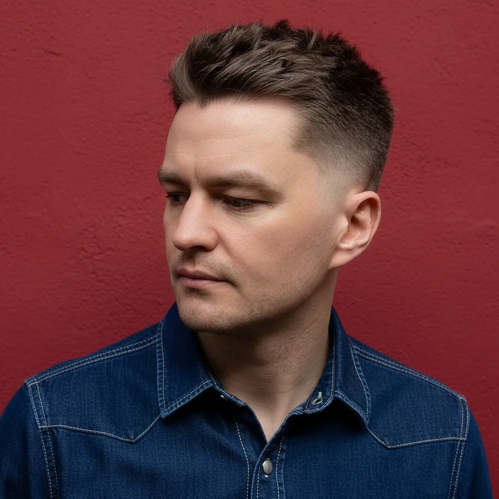 Corte Mid Fade em Cabelo Liso com Acabamento Moderno