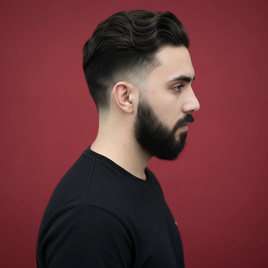 Corte Mid Fade em Cabelo Liso com Degradê