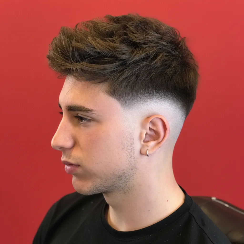 Corte Mid Fade em Cabelo Liso com Degradê Limpo
