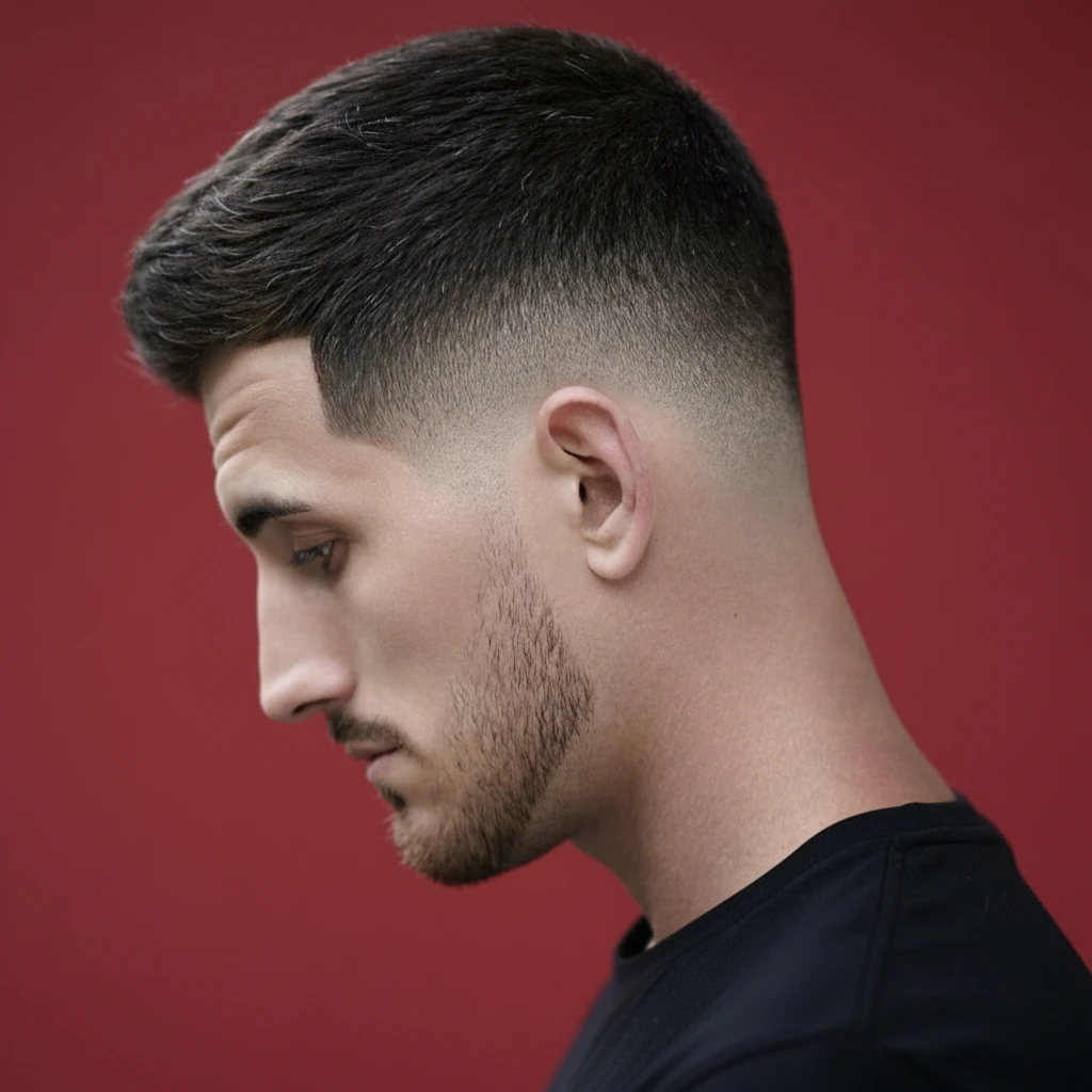 Corte Mid Fade em Cabelo Liso com Degradê Limpo