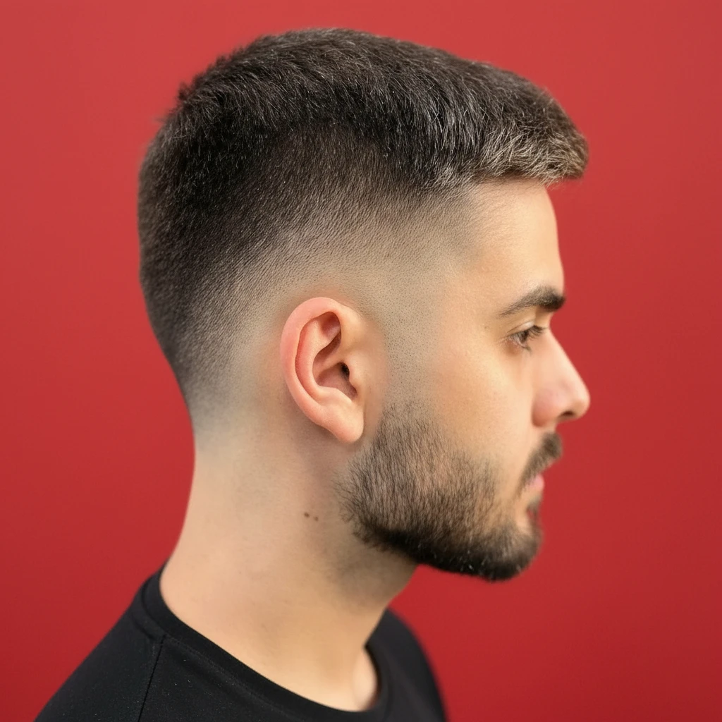 Corte Mid Fade em Cabelo Liso com Degradê Limpo