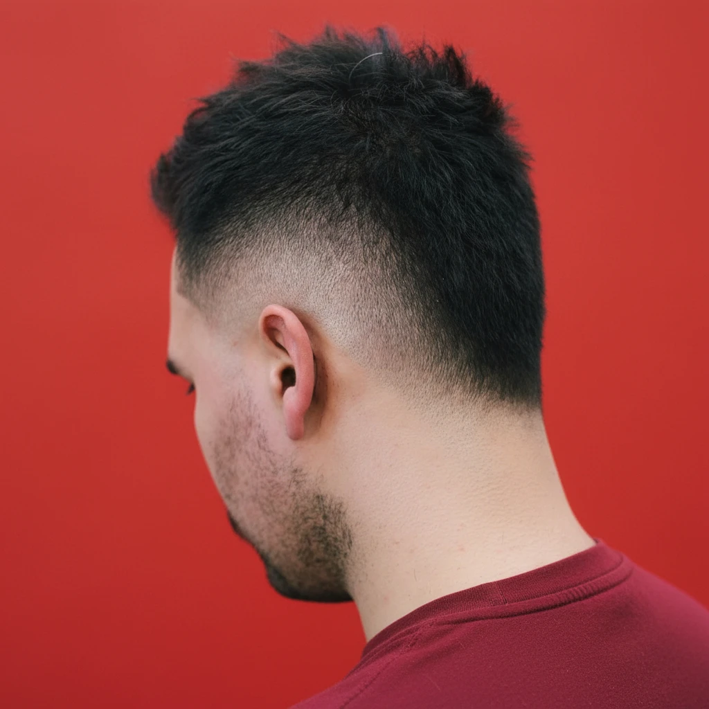 Corte Mid Fade em Cabelo Liso com Degradê Limpo