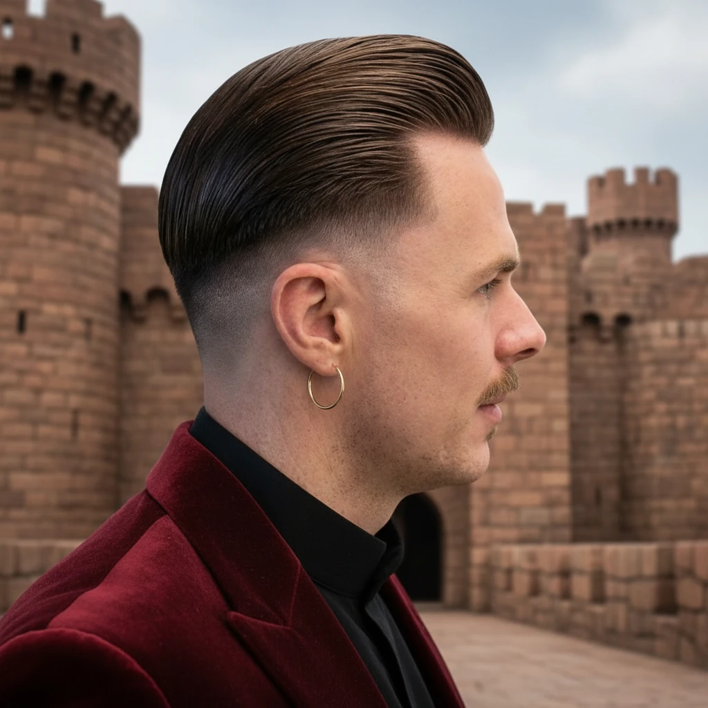 Corte Mid Fade em Cabelo Liso com Estilo Moderno