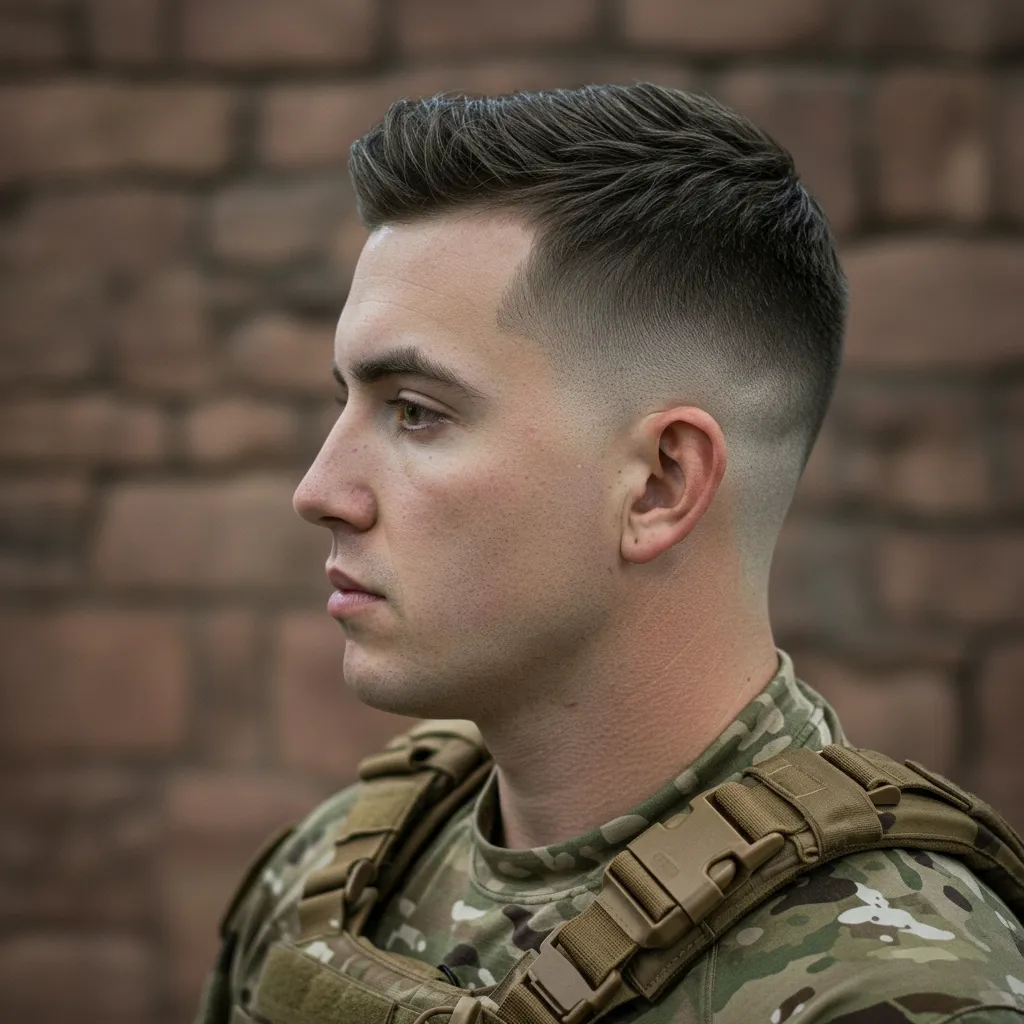 Corte militar americano con degradado bajo.