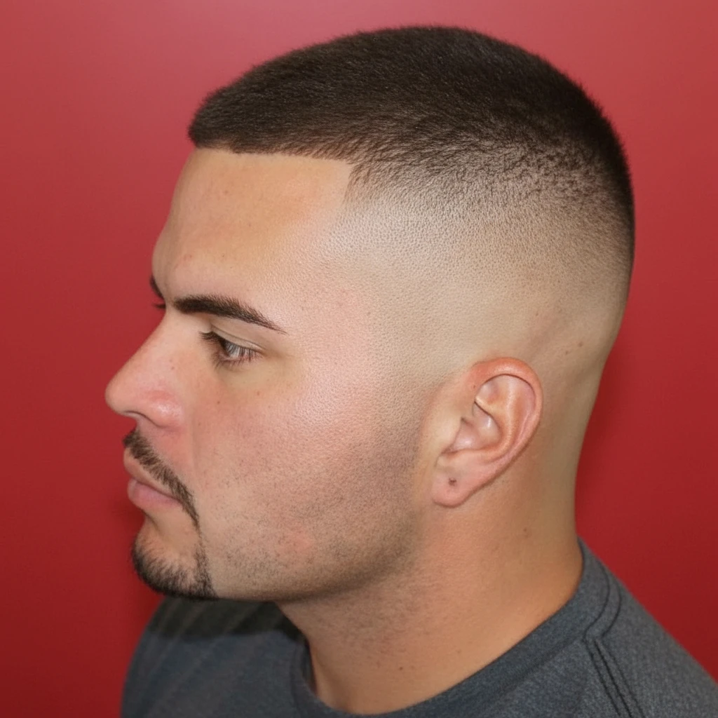 Men's Low Fade Haircut with Straight Hair