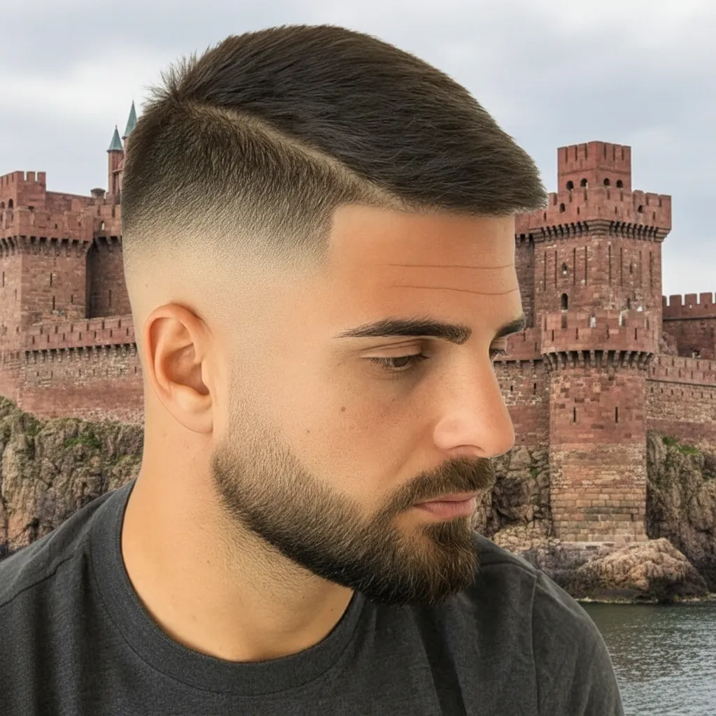 Men's Low Fade Haircut with Straight Hair