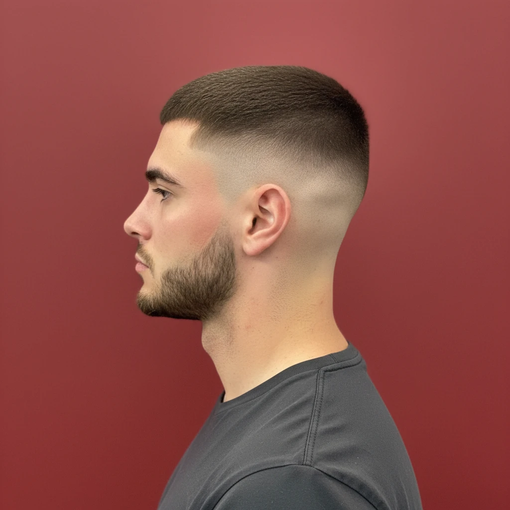 Men's Low Fade Haircut with Straight Hair
