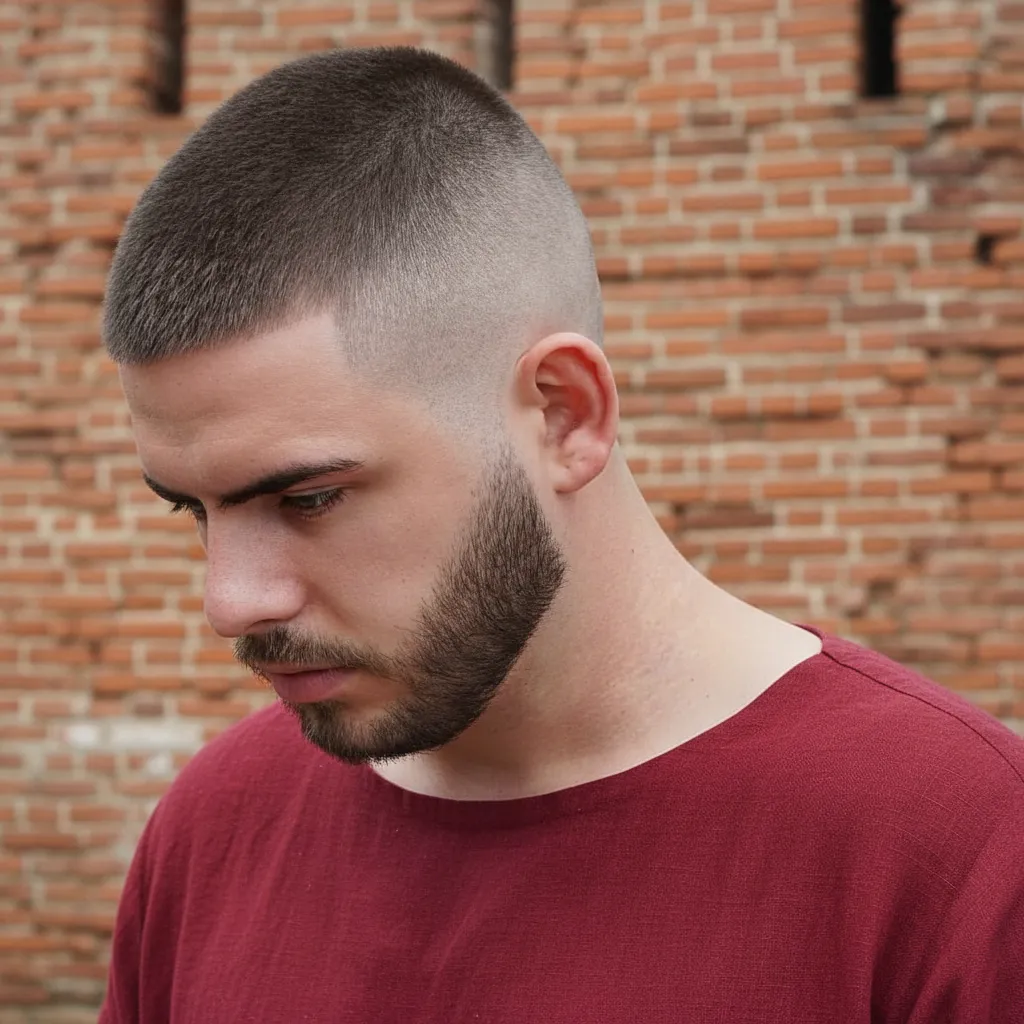 Men's Low Fade Haircut with Straight Hair