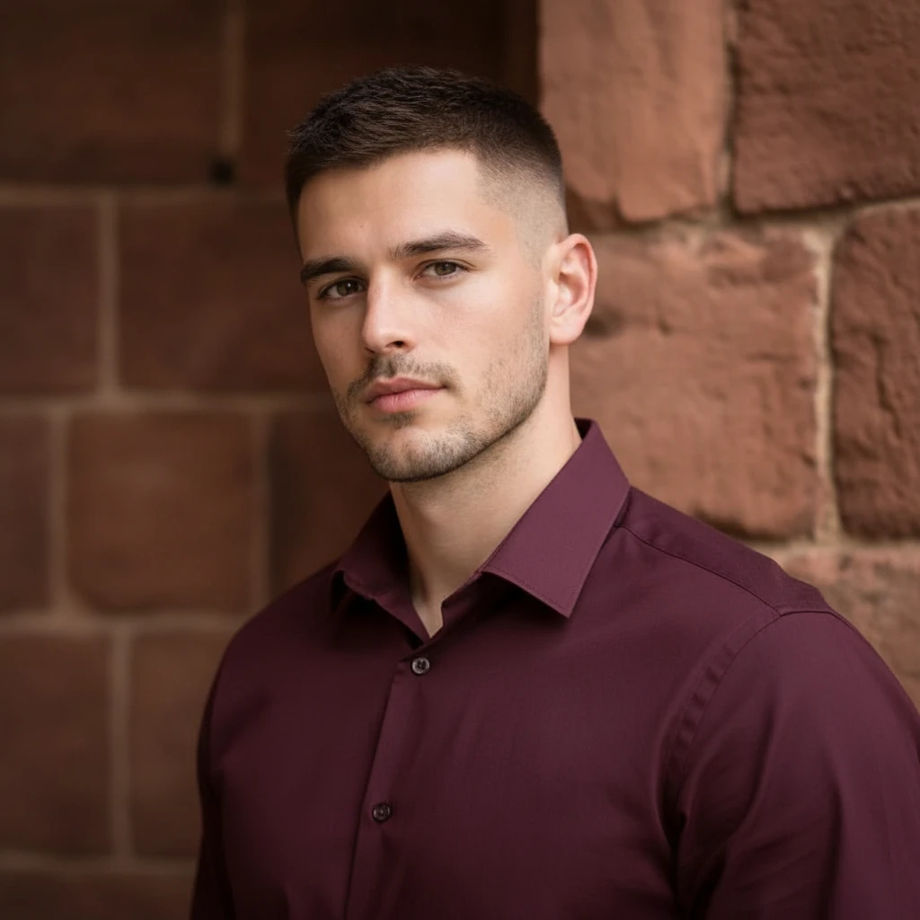 Men's Low Fade Haircut with Straight Hair