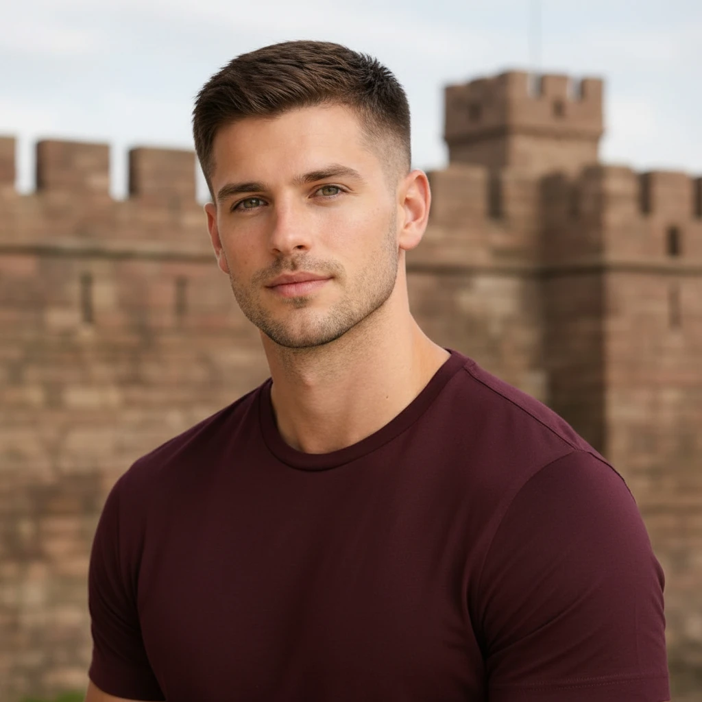 Corte Militar com Degradê Baixo em Cabelo Liso