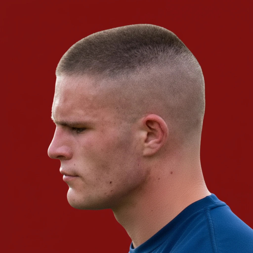 Men's Low Fade Haircut with Straight Hair