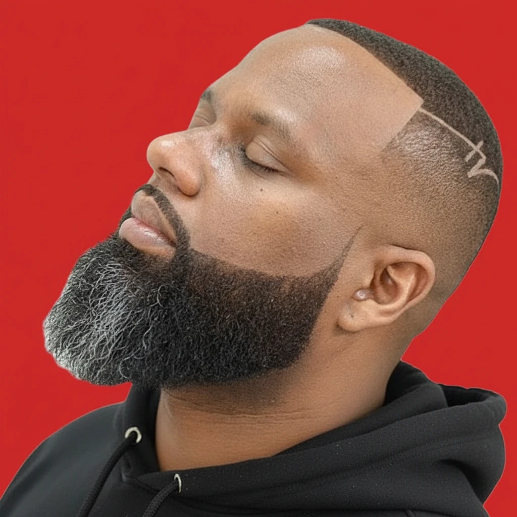 Corte militar con raya lateral en cabello lacio