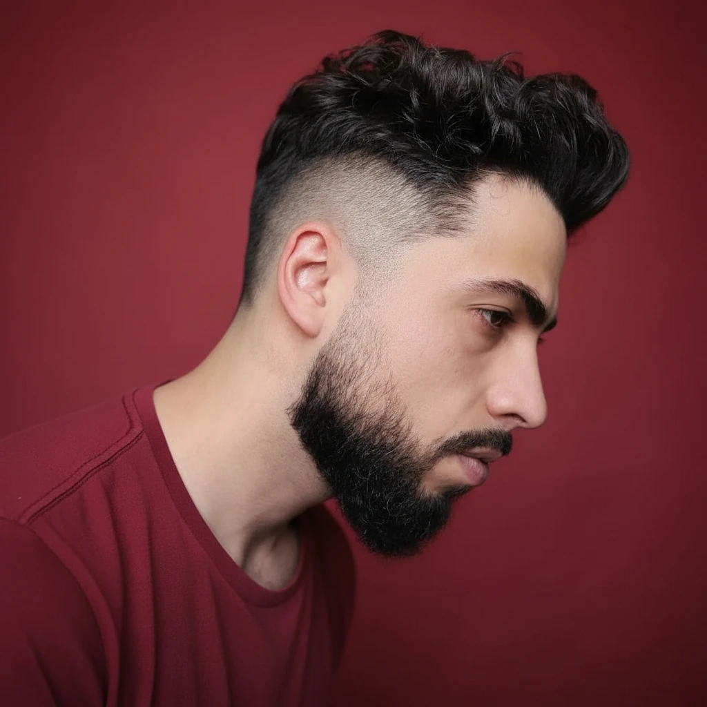 Men's Textured Mohawk with Low Fade Haircut