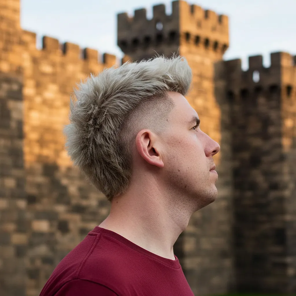 Corte Mohawk texturizado en cabello liso