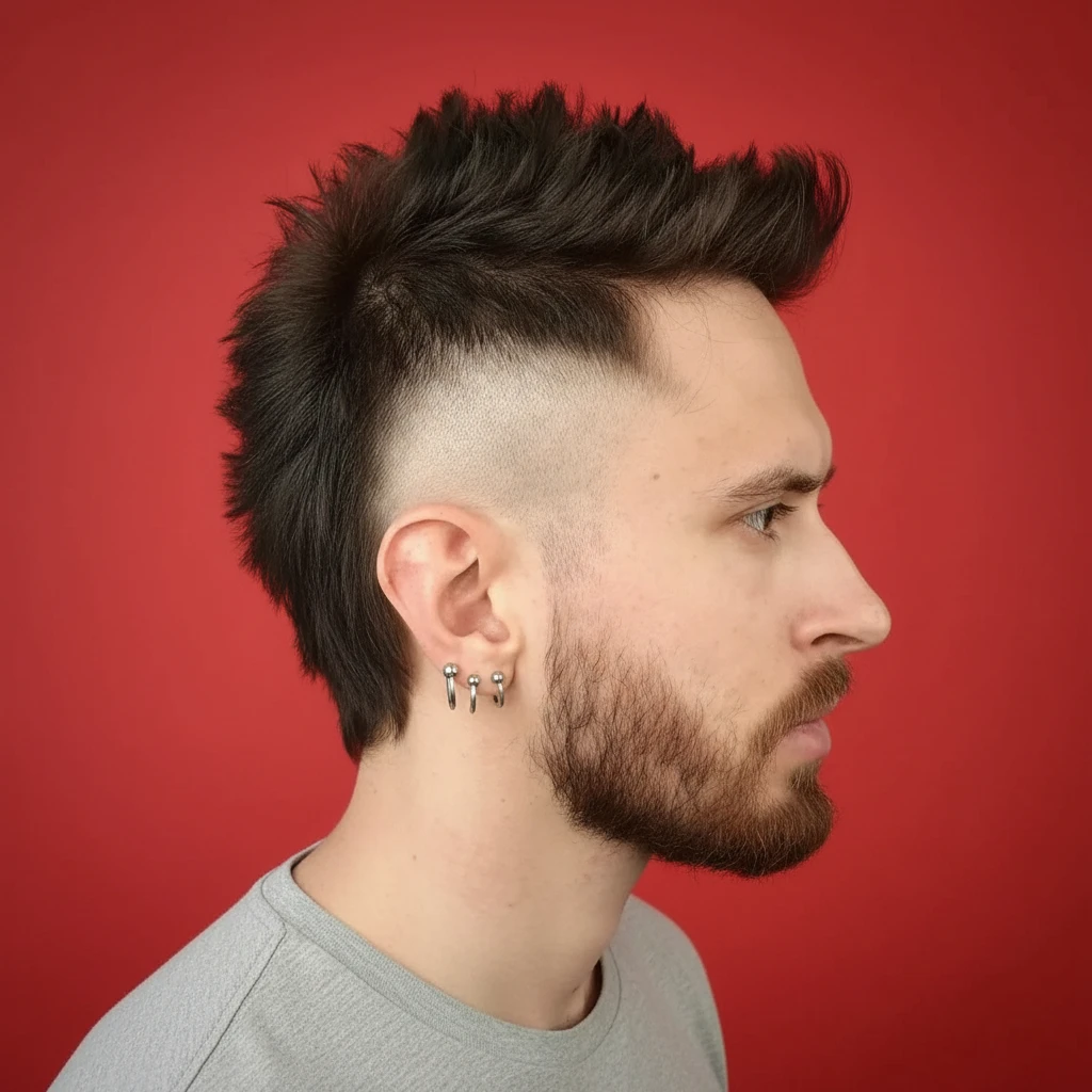 Corte Moicano com Degradê Baixo e Textura