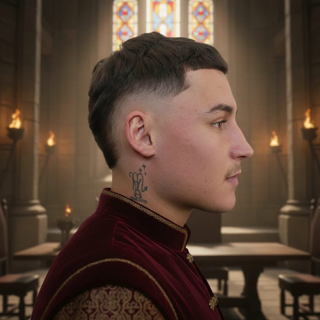 Corte Moicano com Degradê Baixo em Cabelo Liso