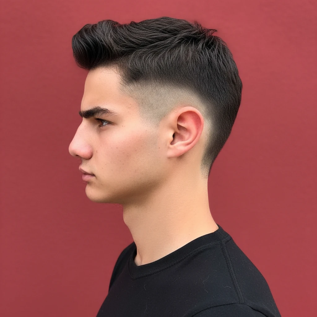 Mohawk Cut with Low Gradient on Straight Hair